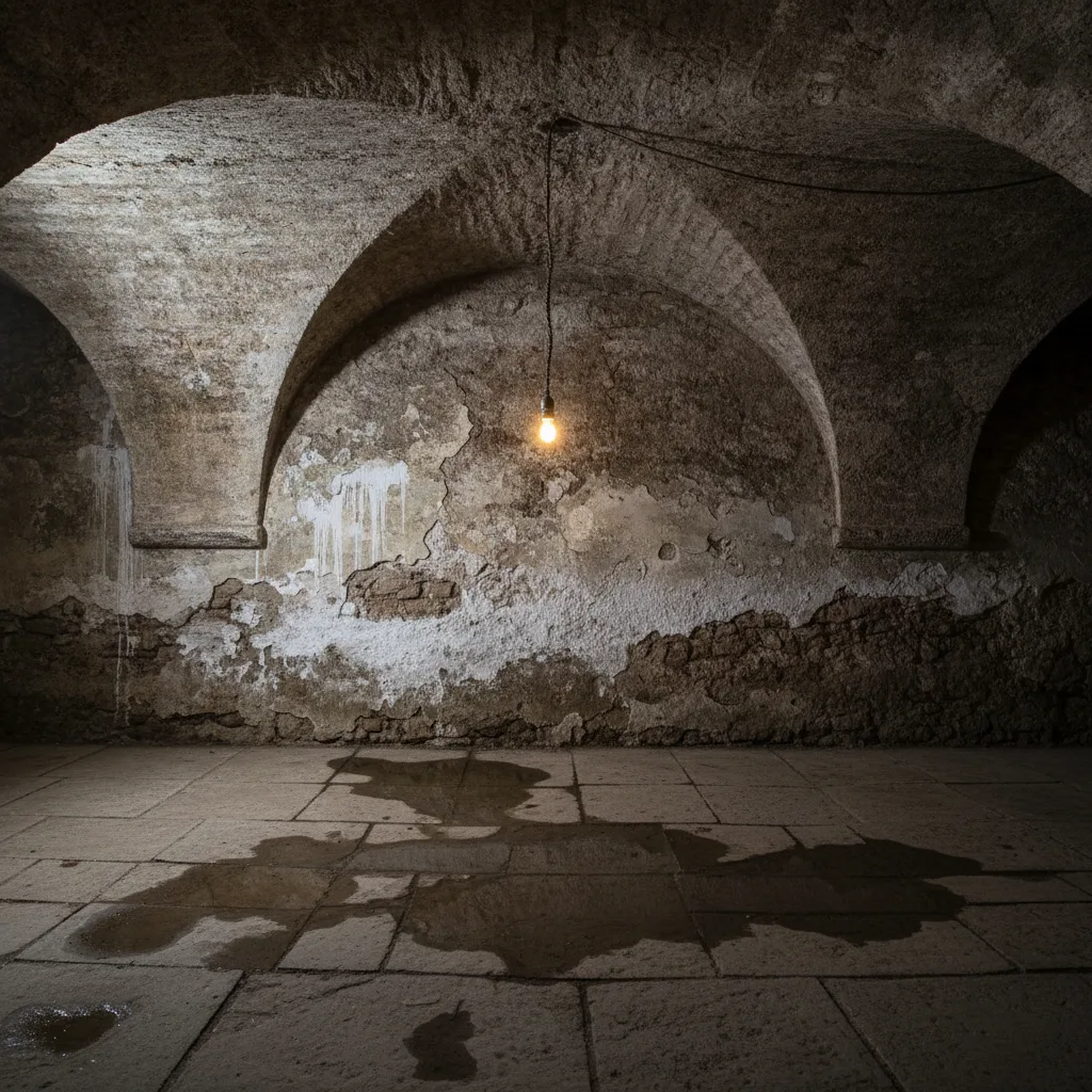Traces de salpêtre sur mur de cave – causes et solutions - traces salpetre mur cave